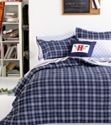 Clean-cut, casual charm is what this Tommy Hilfiger Greyson comforter set adds to your bed. A bold plaid landscape reverses to a muted striped pattern, making this the blue print for modern style.