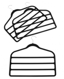Clean up your closet for a smarter, fresher approach to each and every day. Professional non-slip 4-tiered felt hangers keep pants in place with an ultra-slim profile that holds multiple pairs and frees up more space, so wrinkles and creases are never part of your ensemble. Clean up your closet for a smarter, fresher approach to each and every day. Professional non-slip 4-tiered felt hangers keep pants in place with an ultra-slim profile that holds multiple pairs and frees up more space, so wrinkles and creases are never part of your ensemble.