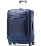 Made for travel's twists and turns with four multi-directional spinner wheels that easily mimic your movements and always follow your lead. An innovative design combines the unrivaled protection of a durable construction with a fully-stocked interior that makes organized travel a given. 10-year warranty. Qualifies for Rebate