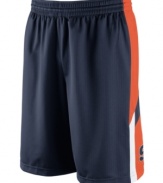 Get your game on while supporting your favorite NCAA team with these Syracuse Orange basketball shorts featuring Dri-Fit technology from Nike.