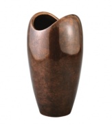 Crafted of alloy and finished in beautiful bronze, this Heritage vase from Nambe adds old-world elegance and superior style to any home decor.