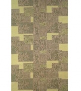 Like paradise under your feet, the Cargo Bamboo area rug features scattered patchwork of bamboo leaves and carved labyrinthine swirls for a rich, textural surface. Hand-hooked of durable, synthetic fibers, it is ideal for use either indoors or outdoors.