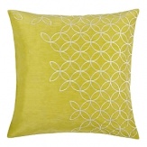 Echoing the nature of our Icelandic Dream collection, our Latham pillow features sunny hemp yellow silk and linen with a partial covering of mosaic embroidery. Down insert included.