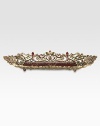 Carefully placed Swarovski crystals lend an opulent, heirloom-quality touch to a charming tray handcrafted in brass ox-plated pewter. Swarovski crystal detailWipe clean9W X 1½H X 3¼DHandmade in USA