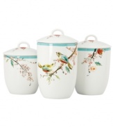 Make your kitchen sing with Chirp canisters from Lenox Simply Fine. Adorned with the beloved birds and florals of Chirp dinnerware and in ultra-durable bone china, they're a smart and irresistible addition to any countertop. Qualifies for Rebate