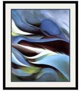 Enchanting waves of blue, yellow and black flow harmoniously in From the Lake No 1., a magnificent art print inspired by Lake George in upstate New York, the site of many famous works by acclaimed American artist Georgia O'Keeffe.