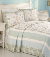 This Rebecca sham boasts countryside charm with floral details and an all-over quilting design.