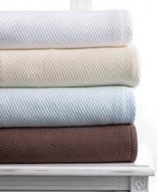 Soft and simple, this 100% cotton blanket from Martha Stewart Collection features a traditional basketweave design for a causal look you'll love to cozy up to. (Clearance) Soft and simple, this 100% cotton blanket from Martha Stewart Collection features a traditional basketweave design for a causal look you'll love to cozy up to. (Clearance)