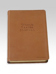 Smyth-sewn and bound in a soft calfskin cover, this 320-page world travel guide provides international air distances, country information (capital, currency, language, religion), directory of foreign embassies in the U.S., international travel information (passports, customs, etc.), weather & more. 240 journal-writing & editorial pages 8 U.S.