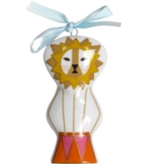 From the big top to the top of your tree, Jonathan Adler's circus lion will be the star attraction at every holiday in glossy green and white porcelain.