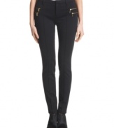 MICHAEL Michael Kors' ponte pants look extraordinarily structured with seamed, skinny legs and shiny gold zippers at each hip.