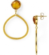 Roll with the stones. In faceted citrine, this pair of teardrop earrings from Coralia Leets adds sparkle to every day attire, or a festive flourish to evening looks.