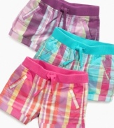 Plaid will make styling pretty simple for her with these adorable shorts from So Jenni.