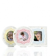 Spring is perpetually in season with whimsical Butterfly Meadow giftware. Dainty leaf designs adorn porcelain picture frames in three shapes and shades creating a sweet display for already-precious memories.  Qualifies for Rebate