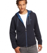 Back-to-back style. This reversible hoodie from Hugo Boss will have you changing your look with confidence.