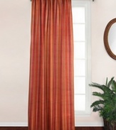 Warm up your rooms with sunset-inspired hues and pure cotton. The Banyon window panel boasts stripes of spice tones accented with white dots for a casual, contemporary appeal.