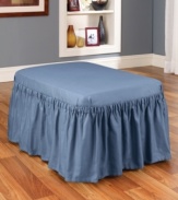 Dense cotton duck instantly transforms any style furniture. Elegant draping and intricate pleating create a renewing finish for your ottoman with this sleek slipcover from Sure Fit.