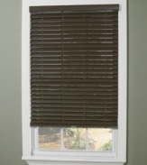 Present a clever update to your view with these cordless and wandless faux wood blinds. With their clean design and subtle textured look, these blinds work well in any setting.