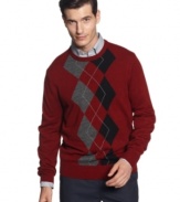 Classic has never looked so good with this argyle sweater from Geoffrey Beene.