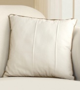Featuring versatile hues of wheat and white, the Classic Neutrals decorative pillow offers a new update in pure, 100% cotton.  Soft to the touch and easy-to-care for, it features a simple, sophisticated design that coordinates with any room.