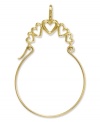 Keep all your favorite charms in place. This polished charm holder features a cut-out, five-heart design in 14k gold. Chain not included. Approximate length: 1-2/5 inches. Approximate width: 4/5 inch.