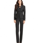 Refined, streamlined and full of unique details, Tahari by ASL's pantsuit adds an appealing edge to your office wardrobe.