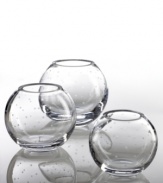 The Larabee Dot rose bowl is the perfect decoration for any tabletop or mantle. Etched polka-dots on clear crystal lend elegance to your home.