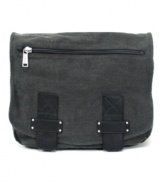 The day is yours. Throw this stylish messenger bag from Kenneth Cole Reaction over your shoulder and hit the road with everything you need. Made of durable cotton canvas with a cool-as-could-be graphic print interior, it's sure to be the bag you grab time and time again. Limited lifetime warranty.