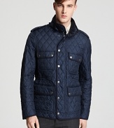 Classic to the core, this handsome quilted design refines your look with polished details. It's a keep-you-warm jacket suitable everywhere you go.