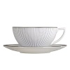 The contemporary clean lines of Jasper Conran's beautifully tailored clothing collections have provided the inspiration for the chick Pinstripe tableware collection. The decoration used is simple and makes a powerful statement when used alone, yet it adds color, contrast and interest when mixed and matched with Jasper Conran's iconic white collection.