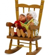 Ready for bed but too excited to sleep, these toddlers share the ultimate bedtime story: Night Before Christmas. A cute new addition, with all the handcrafted charm of Byers' Choice.