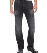 Set the record straight.  Out with your old bootcut jeans and in with these straight-leg jeans from Marc Ecko.