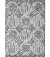 Cosmic chic. This Galaxy bath rug from Avanti is totally out of this world, featuring intricate planetary shapes in shimmering metallic silver hues.