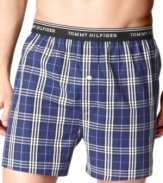 These plaid woven boxers by Tommy Hilfiger boast a classic look and a comfortable feel.