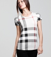 Achieve statement status with iconic check in this signature Burberry Brit tee.