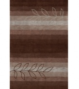 Bold stripes rendered in rich, natural tones give rise to a spare, stenciled motif, creating a warm, welcoming backdrop in any space. Rife with lush texture and detail, this luxurious area rug from Dalyn is beautifully hand tufted in polyester and acrylic, ensuring superior color retention and long-lasting wear.