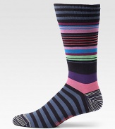 A soft blend of Peruvian pima cotton meets energizing stripes.Mid-calf height70% pima cotton/29% nylon/1% Lycra®Machine washImported