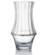 Luxury within reach. Deep olive cuts shape the handcrafted Central Park vase, offering the exquisite crystal of Rogaska and contemporary grandeur of Trump Home.