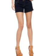 An inky rinse makes these shorts from Celebrity Pink Jeans the perfect dark contrast to any one of your colorful tops!