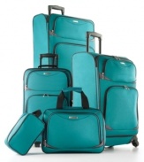 Make it a great getaway with this all-inclusive collection of travel-ready luggage. Simply functional and superbly spacious, you'll get five durable bags-boasting side-bound construction and EVA foam backings-to keep your travels running smoothly and packed with amazing experiences. Three-year warranty.