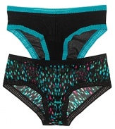 No more panty lines with OnGossamer's mesh boyshorts. Now in solids and prints with contrasting lace trim. Style #3136.