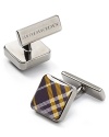 Burberry Enamel Square Check Cufflink