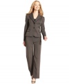 Subtle pleating and braided trim add decorative flourish Le Suit's chic combination. Wear with polished pumps to complete this work-ready look.