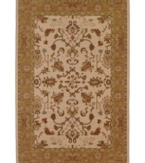 Vintage tones are arranged in a transitional floral motif upon this Cornwall area rug from Karastan's Bellingham collection, adding a perfect accent to classic and modern decors alike. Crafted of rich New Zealand wool.
