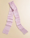 A toasty, marled wool-blend yarn from Italy, knit into a long, slender scarf with a sweet bow accent.Smooth knit with ribbed edgingBig bow detail52L X 4W40% wool/28% rayon/15% nylon/10% cashmere/7% angoraDry cleanImported