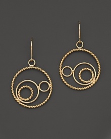 Dazzling circles of 14K yellow gold. By Nancy B. Dazzling circles of 14K yellow gold. By Nancy B.