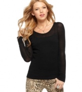 Get cozy in this sweater from Guess? that comes in four fab color variations: black, beige and two striped patterns!