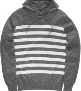 Follow the line toward cool, casual style with this hoodie from Sean John.