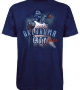 Pay homage to your favorite forward Kevin Durant of the Oklahoma City Thunder in this tee by adidas.