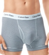 Line up your underwear style with these striped boxer briefs from Calvin Klein.